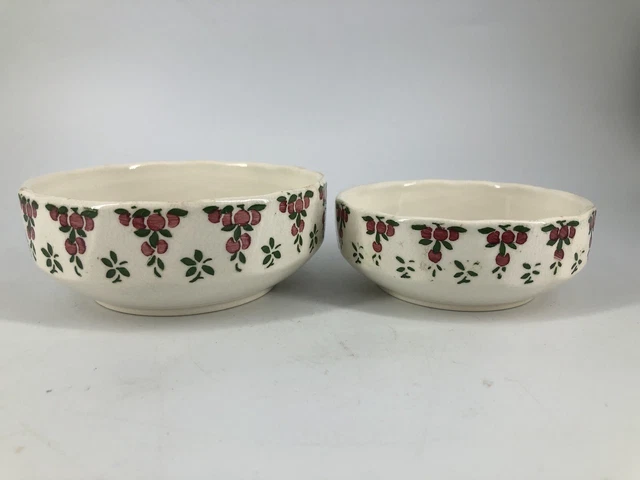Antique Hand Painted Villeroy & Boch Dresden Saxony Berry Dish Finger Bowl Set 2