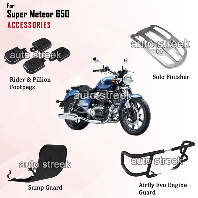 Convient pour repose-pieds arrière Royal Enfield Super Meteor 650 noir