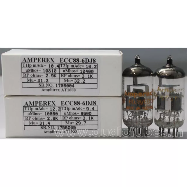ECC88 6DJ8 Amperex NOS Made in Holland Amplitrex Tested 1MP #1756004 1756009
