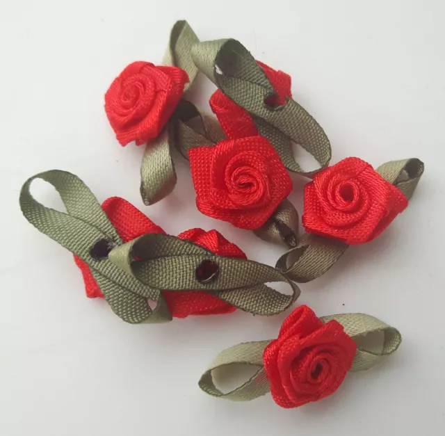 40x Diorröschen mit Blätter Satinröschen Streublüten Satinröschen Deko rosen