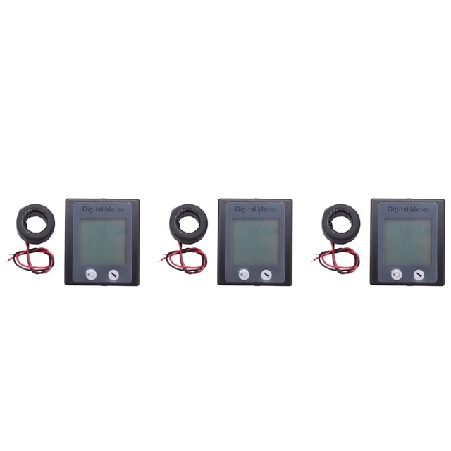 3X AC Single Phase Digital Panel Voltmeter Ammeter 220V 100A Voltage CurrentQ4L9