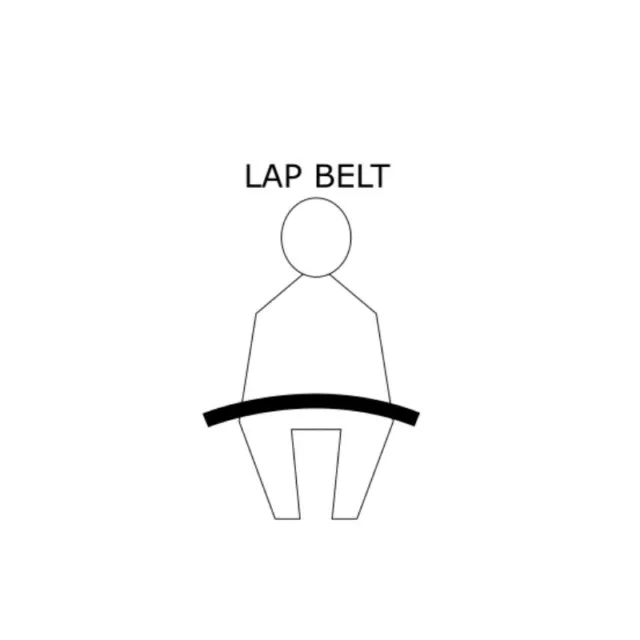 Universal Non Retractable Lap Belt 1.2M - Adjustable Webbing Buckle - ADR Approv 2