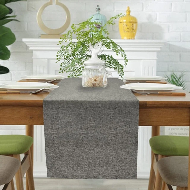 Corriente de mesa, lavable, aspecto de lino, cordero de mesa, repelente al agua, TischläUf J7T1