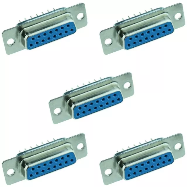5 x 15-Way Female PCB D Socket Connector
