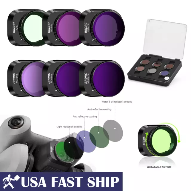 Adjustable 6X Gimbal Camera Filters CPL ND8 16 32 64 128 PL For DJI Mini 4 Pro