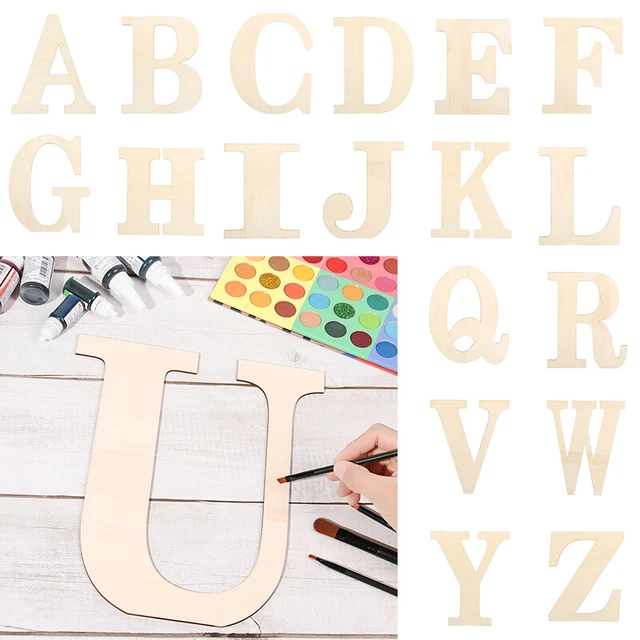Blank Wooden Letters Unfinished Alphabet Home Wall Door Ornament DIY Wood Craft