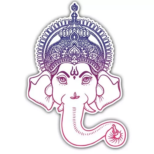 Ganesh Elephant Hindu God Car Laptop Phone Vinyl Sticker  - SELECT SIZE