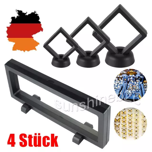 4 Satz Münzständer Präsentations Schmuck Display Box Aufbewahrung Etui Rahmen