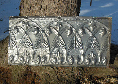 Antique Victorian Gothic Ceiling Tin Tile Acanthus Arches Chic Backsplash