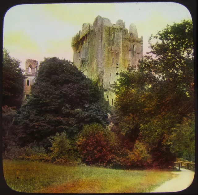 Glass Magic Lantern Slide BLARNEY CASTLE NEAR CORK C1910 IRELAND