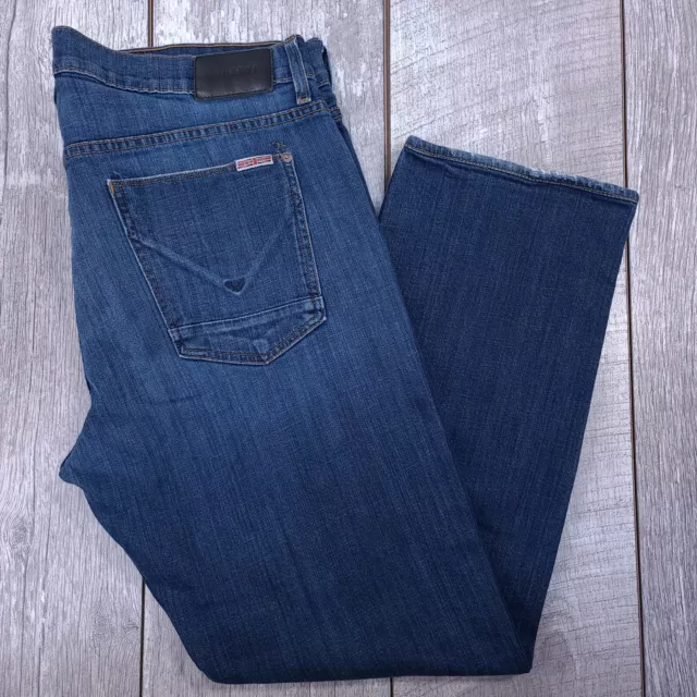 Hudson USA Byron 5 Pocket Jeans Mens 38x28 Blue Denim Straight Leg Pants