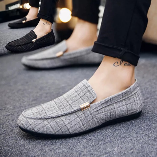 Summer Fashion Mens Casual Breathable Loafers Canvas Driving Sport Flats Shoes