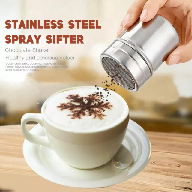 Stainless Steel Chocolate Cocoa Flour Shaker Icing Sugar Powder Coffee Duster