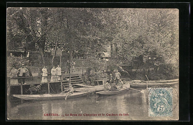 CPA Crèteil, Le Bras du Chapitre et le Cochen de lait