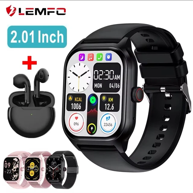 SMART FITNESS TRACKER Watch + FREE Earbuds! Mens/Women's Black/Pink