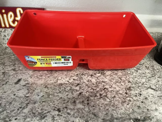 Little Giant Plastic Fence Feeder (Red) Heavy Duty Mountable For Fence.