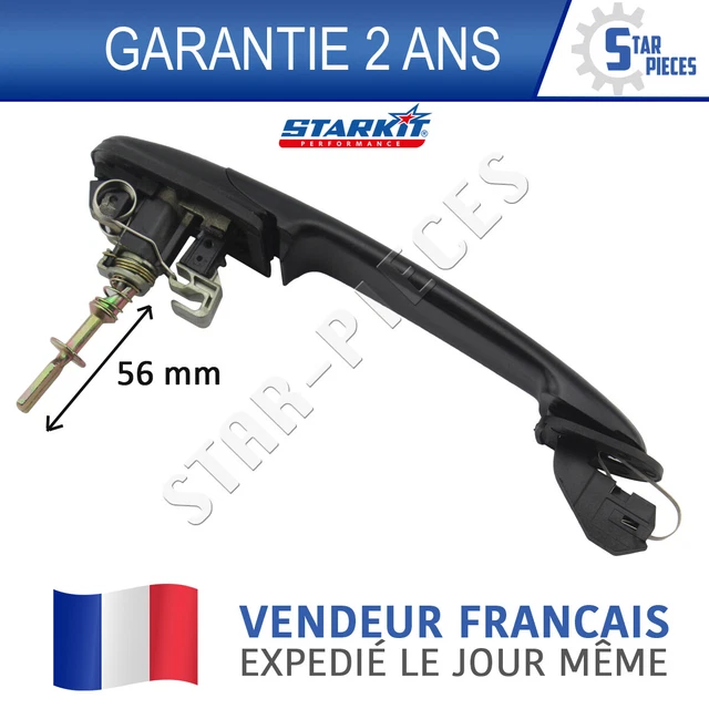 Poignée De Porte Extérieure Avant Gauche Ou Droite Pour SEAT CORDOBA 93-99 - 56mm, Noir