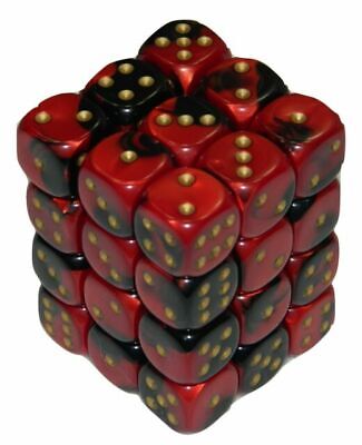 Chessex 36 d6 Dice Set Chessex Gemini BLACK GREY Green 26845 NERO GRIGIO Verde Dadi Dado 