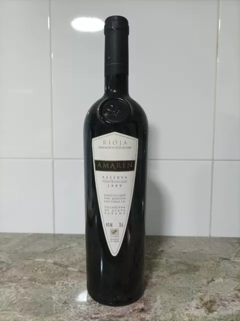 ...Amaren Reserva 1999. Botella de vino. Rioja. Extraordinario.