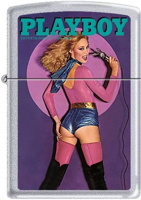 Zippo Playboy April 80 Cover Satin Chrome Windproof Lighter NEW RARE