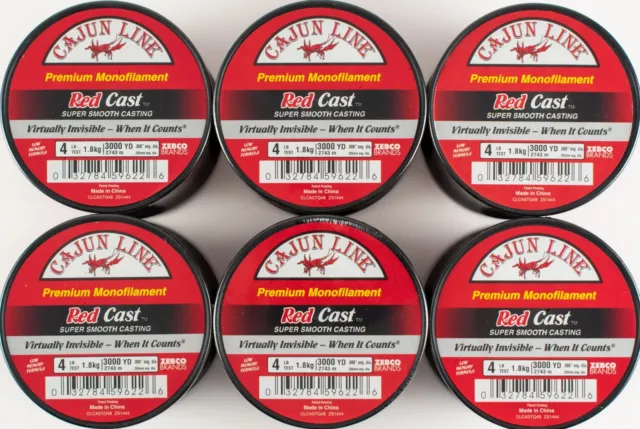 CAJUN RED CAST Fishing Line 6 lb, 10 lb, 12 lb, 14 lb, 17 lb, 20, 1/4LB  SPOOL $9.99 - PicClick