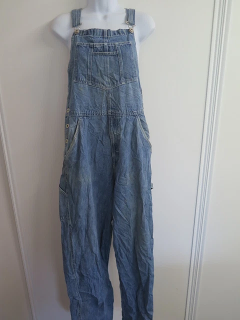 VINTAGE Denim Oversized Dungarees Overalls Jumpsuits Size M UK 12/14 Euro 40/42