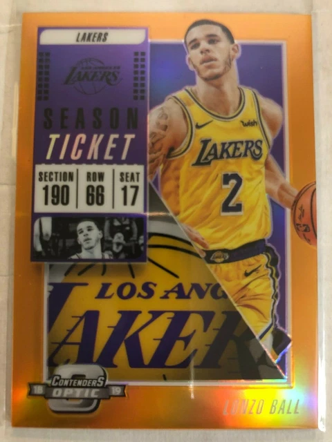 2018-19 Panini Contenders Optic Lonzo Ball #2 Season Ticket Orange Prizm #D /49
