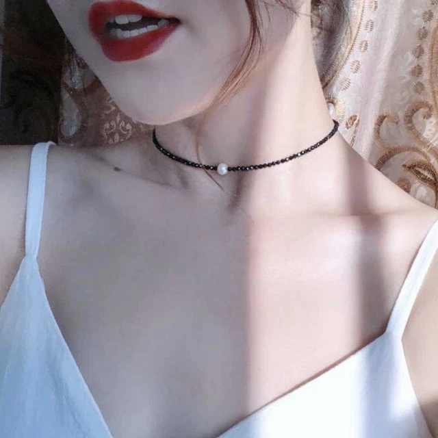 Lucky Freshwater Pearl Black Spinel Beads Necklace Jasper Elegant Beaded Bohemia