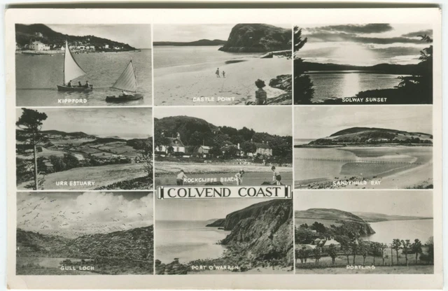 COLVEND COAST MULTI VIEW, KIPPFORD, PORTLING ETC - Kirkcudbrightshire Postcard