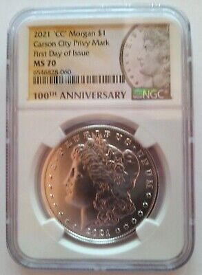 2021-Cc (Privy) Morgan Silver Dollar Ngc Ms70 First Day Of Issue Fdoi Scarce