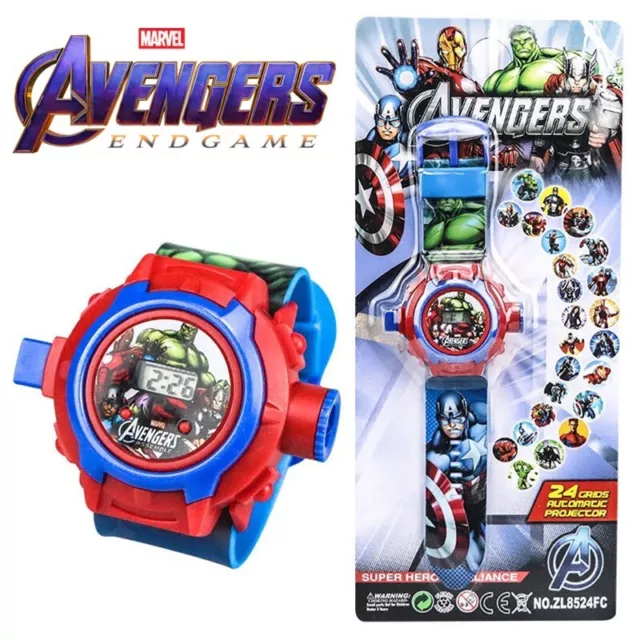 Marvel Avengers Kids Boy Electronic Digital Wrist Watch 24 Images Projection Toy