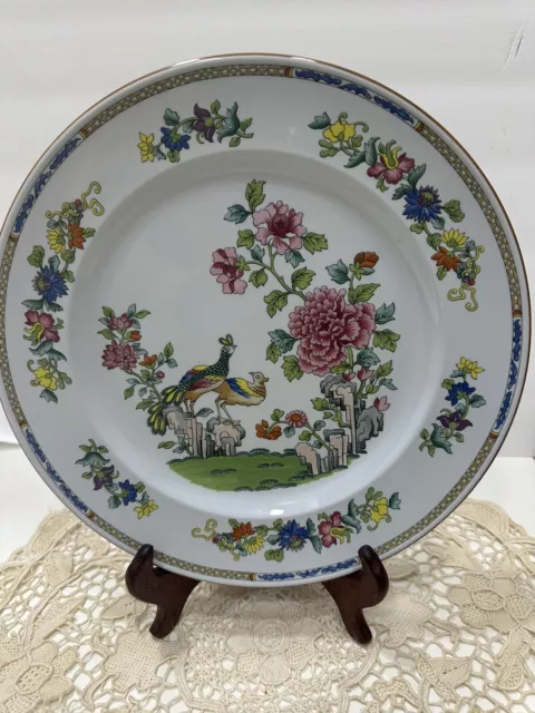 Spode England Peacock Peonies  Dinner Plate Fine Stone W156 10” Diameter