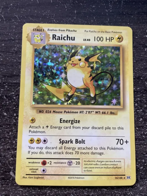 Raichu Holo - Pokémon 36/108 Xy 12 Évolutions Neuf English