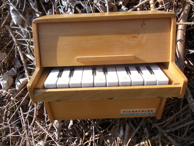 Superbe Piano d’Enfant Pianocolor Brevet J Raas jouet bois 1950 Très Bon Etat !