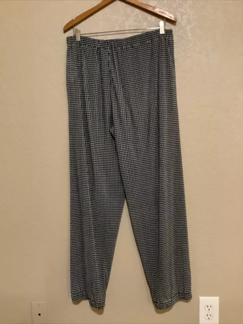 Giorgio Armani Women Pants 48 32x30 Black White Houndstooth Joggers Sheer Pocket 2