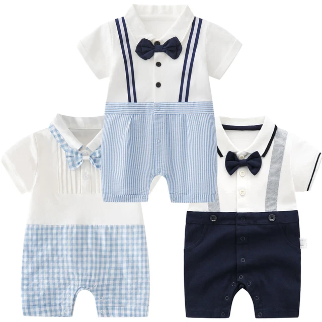 FEESHOW Baby Junge Strampler Smoking Anzug Gentleman Bodysuit