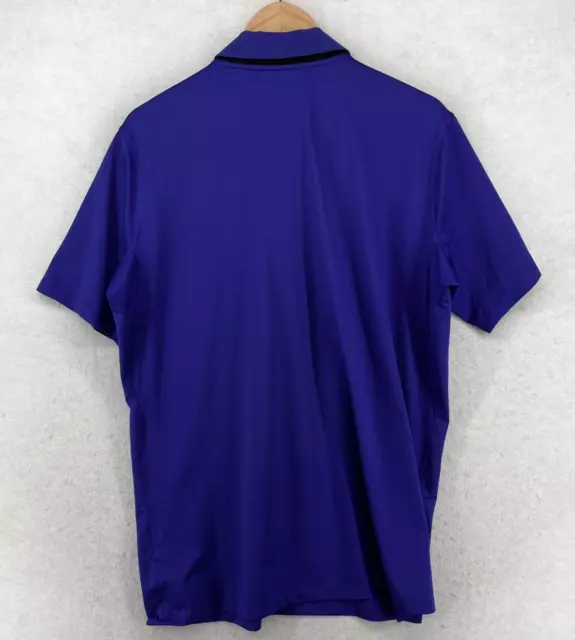 NIKE Shirt Mens Large Golf Mobility Remix Dri-FIT Short Sleeve Performance Blue 3