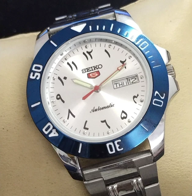VINTAGE SEIKO 5 Automatique Cadran Argent Montre Homme Chiffres Arabes EUR 80,00 PicClick FR