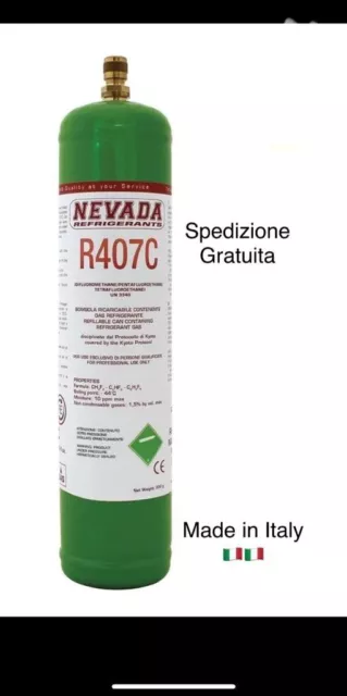 Bombola Gas Refrigerante R407C per ricarica condizionatori 850g climatizzatori