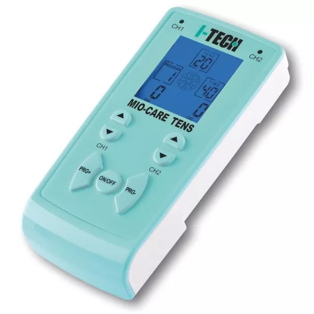 I-TECH Elettrostimolatore 2 canali MIO-CARE TENS 20 programmi TENS/NEMS 10001