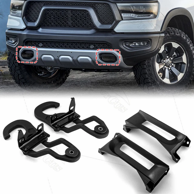 FRONT TOW HOOKS and Bezel Bracket Kit for 201315 2016 2017 2018 Dodge