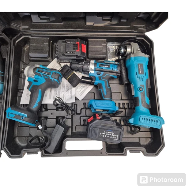 Kit 4in1 Trapano Smerigliatrice Avvitatore Ad Impulsi Lampada Led - Foto 2