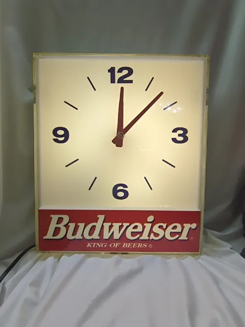 Vintage Budweiser Lighted Clock + Sign | Original Distributor Item | Working