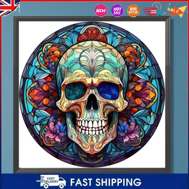 Paint By Numbers Kit DIY Oil Art Skull Picture Home Wall Decoration 40x40cm #C