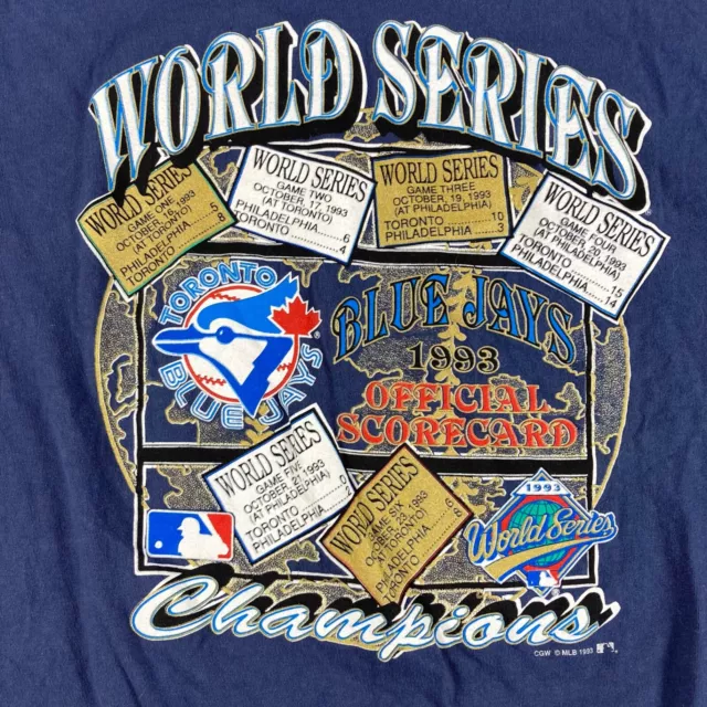 Toronto Blue Jays Vintage Shirt 1993 BASEBALL Single Stitch WORLD SERIES CHAMPS