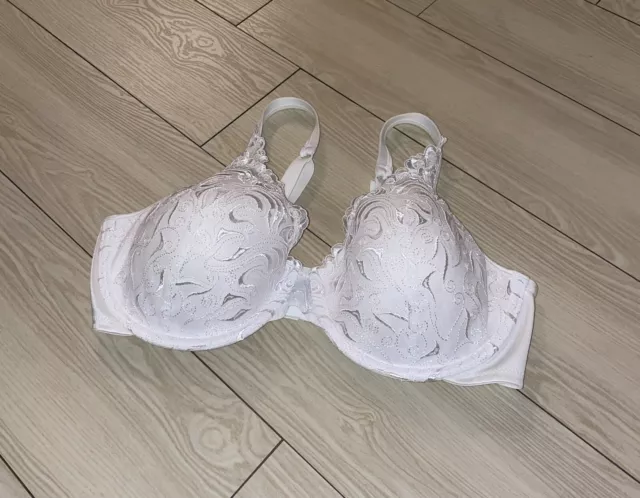 Playtex 4513 Love My Curves Embroidered Lace Underwire Bra Womens 40C White