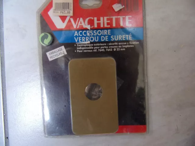 contre plaque sécurité accessoire verrou de sureté Vachette 7640 7643 ø23mm neuf