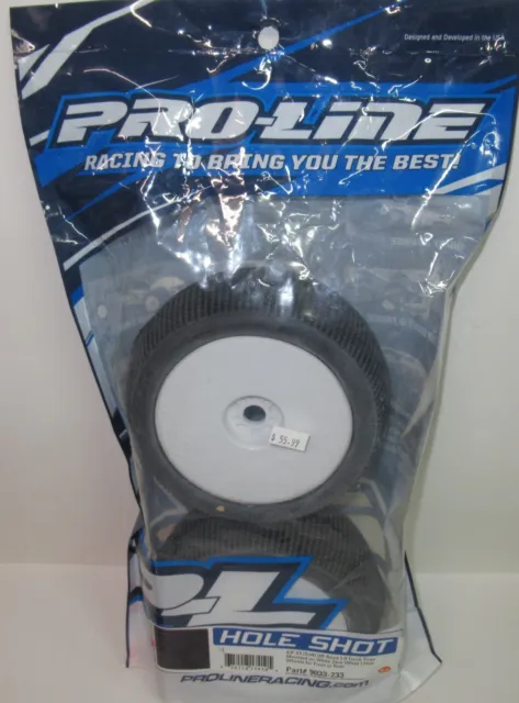 Proline Hole Shot 1/8 Truck Tires (S3 Compound) Pre-Mounted 17mm Wheel #9033-233