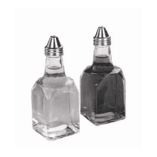 SET OF 2, 6 oz. (Ounce) Tabletop Oil and Vinegar Cruet Glass Bottle Cruets