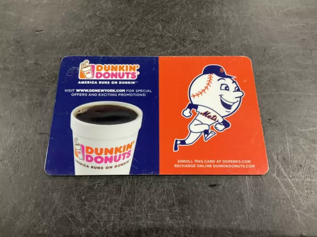 Dunkin Donuts Gift Card No Value Cover: Mets "Mr Met"